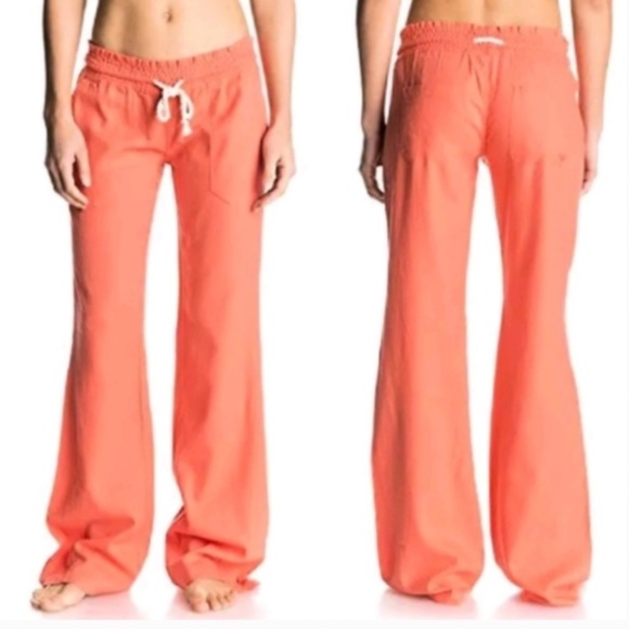 Roxy Pants & Jumpsuits | Nwt Roxy Oceanside Drawstring Linen Pants | Poshmark